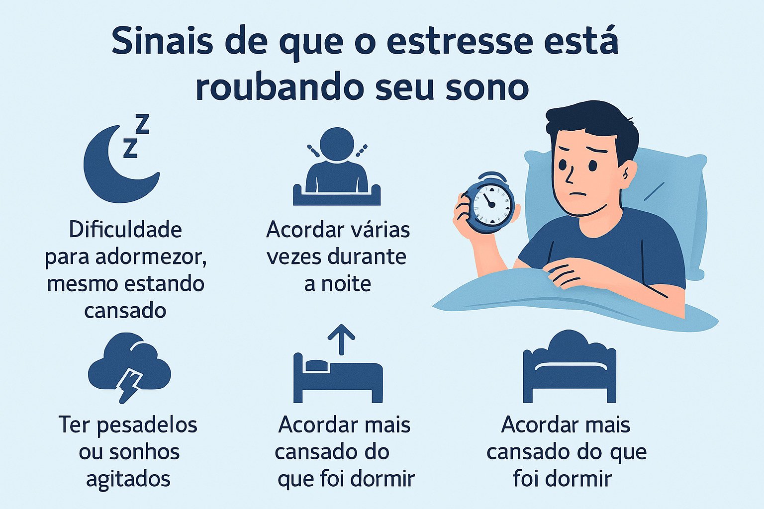 sinais que o estresse está roubando seu sono